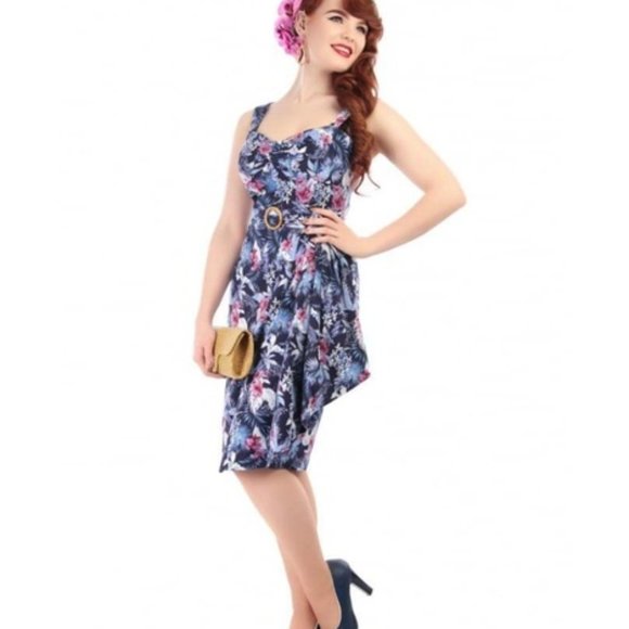 NWT SM Collectif Tallulah Maui Tiki Retro Rockabilly Vintage Insp. Holiday Dress - Picture 5 of 5